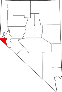 Map of Nevada highlighting Douglas County