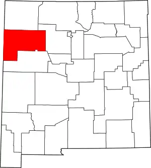 State map highlighting McKinley County