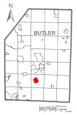 Location within Butler County