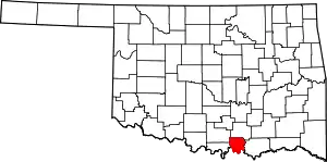 Map of Oklahoma highlighting Marshall County