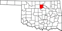 Map of Oklahoma highlighting Noble County