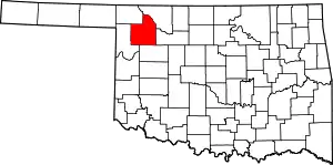 State map highlighting Woodward County