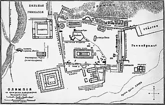 Russian map of Olympia, 1885