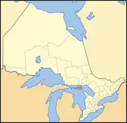 Location of Manitoulin District within Ontario