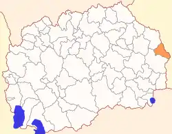 Location of Pehčevo Municipality