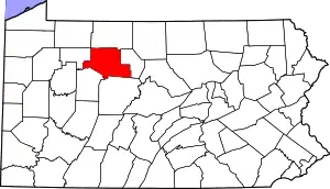 State map highlighting Elk County