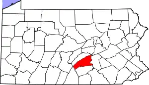 Map of Pennsylvania highlighting Perry County