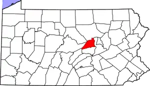 State map highlighting Union County