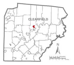 Location of Plymptonville in Clearfield County