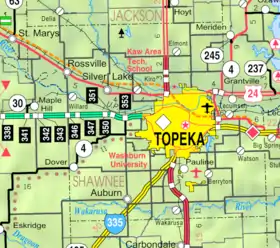 KDOT map of Shawnee County (legend)