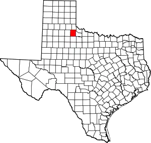 Map of Texas highlighting Cottle County