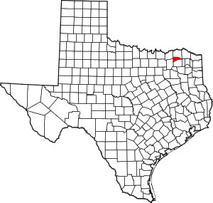 Map of Texas highlighting Delta County