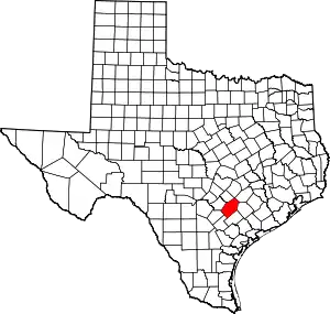 State map highlighting Gonzales County