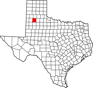 Map of Texas highlighting Hale County