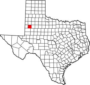 Map of Texas highlighting Terry County