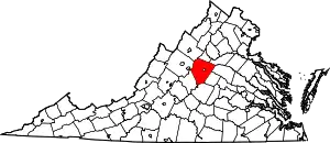 State map highlighting Albemarle County