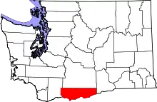 State map highlighting Klickitat County