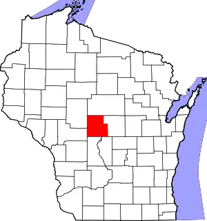 State map highlighting Wood County