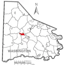 Location of Wolfdale in Washington County, Pennsylvania