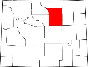 State map highlighting Johnson County