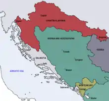 Image 82The Kingdom of Croatia-Slavonia was an autonomous kingdom within Austria-Hungary created in 1868 following the Croatian–Hungarian Settlement. (from Croatia)