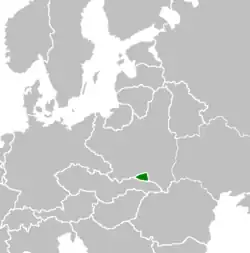 Location of Komancza Republic