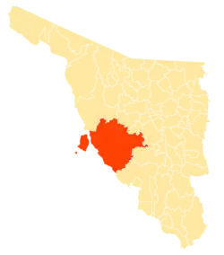 Location of the municipality in Sonora