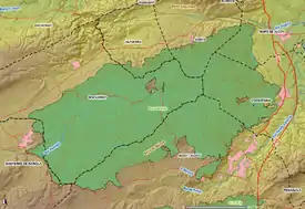 Map of the Serra de Mariola Natural Park