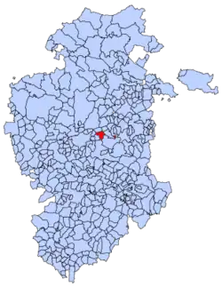 Municipal location of Atapuerca in Burgos province