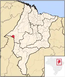 Location of Imperatriz in the State of Maranhão