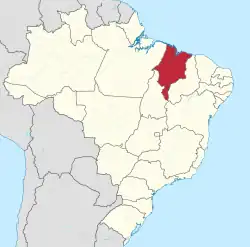 Location of State of Maranhão in Brazil