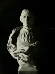 Photograph of marble bust of Harriet Newell Haskell