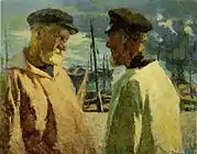 Marcel Couchaux, Pêcheurs à Honfleur, 1920