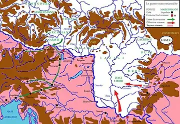 Roman expedition against the Iazyges in the eastern Pannonian Plain and the great Marcomannic invasion (either 167 or 170)