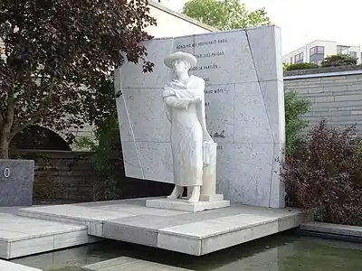 "Monument to Marie Under", created by Mati Karmin and Tiit Trummal, unveiled in 2010 in front of the National Library of Estonia in Tallinn