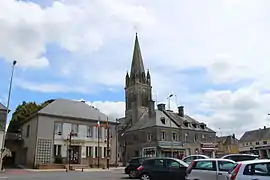 The town hall and church in Marigny