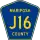 County Road J16 marker