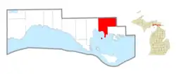 Location within Mackinac County