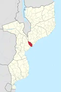 Marromeu District on the map of Mozambique