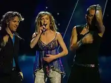 Marta Roure performing at the Eurovision Song Contest 2004.