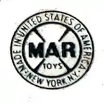 Marx logo on a lighted Watchman Tower from a train set.