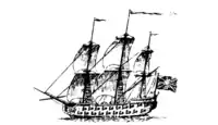 Commanded by Tyng – Massachusetts, flagship for siege of Louisbourg, 1745