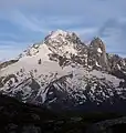 The Aiguille Verte (centre) and the Aiguille du Dru (right) from the Aiguilles Rouges