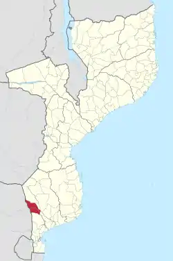 Massingir District on the map of Mozambique