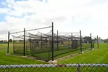 Batting cages at Mastodon Field, Purdue University, Fort Wayne