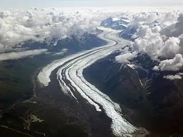 Matanuska Glacier from 20,000 feet (6,100 m)