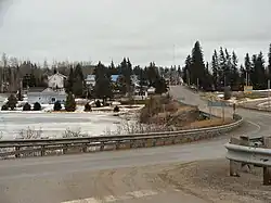 The Vernon L. Miller Memorial Bridge taking Highway 101 across the Black River into Matheson