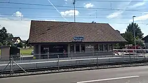 Single-story building with gabled roof