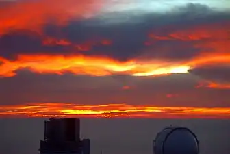 Sunset over Mauna Kea Observatories