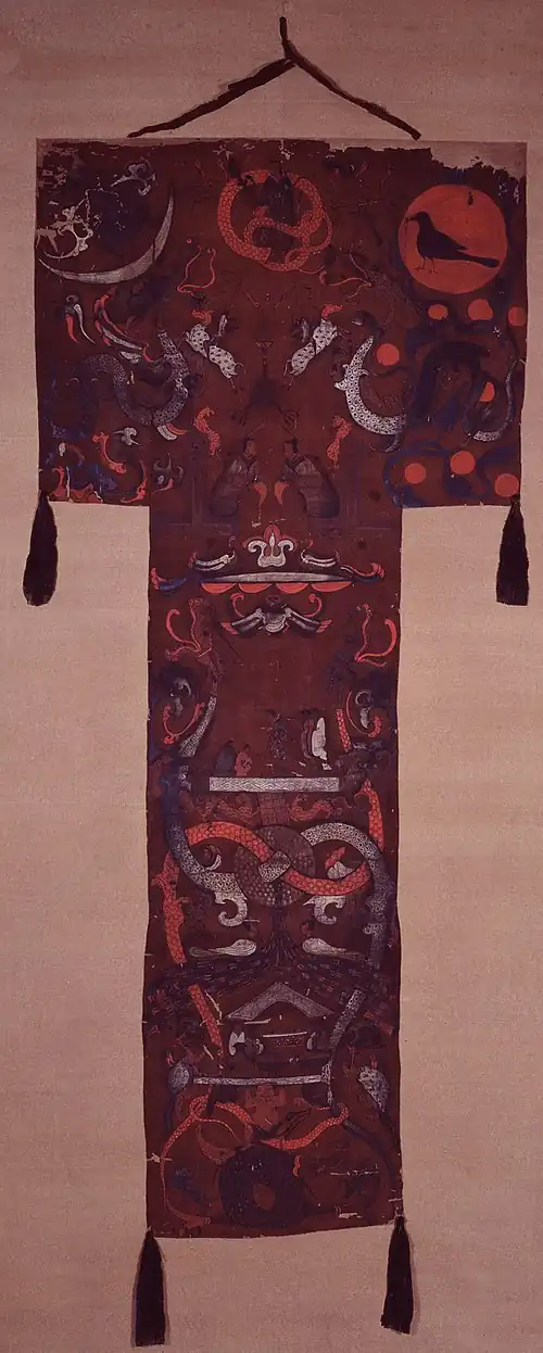 Funerary banner; c.180 BC; silk; 205 x 92 cm (upper part); Hunan Museum (Changsha, Hunan, China)